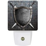 Veilleuses a brancher lampe de nuit led avec bouclier de chevalier mdival avec capteur automatique ...