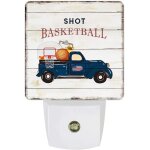 Veilleuse led a brancher american shoot basketball blue truck retro planche de bois crepuscule a l'aube ...