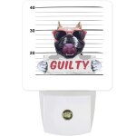 Veilleuse led a brancher animal coupable en prison chien avec lunettes de soleil lampe de nuit a capteur ...