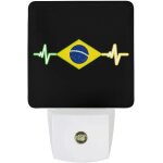 Veilleuse led avec battement de coeur, drapeau bresilien, avec capteur automatique du crepuscule a l'aube, ...
