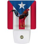 Veilleuse led a brancher avec capteur de mouvement, drapeau de porto rico, poulet, crepuscule a l'aube, ...