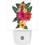 Veilleuse led a brancher avec capteur de mouvement, fleurs de porto rico, hibiscus, du crepuscule a l'aube, ...