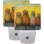 Veilleuse led capybara aquarelle au mur, d�coration automatique du cr�puscule a l'aube, veilleuse led ...