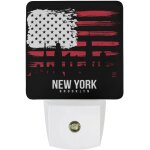 Veilleuse led drapeau americain new york, avec capteur automatique du crepuscule a l'aube, jolie veilleuse ...