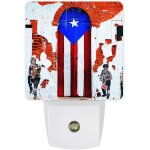 Veilleuse led a brancher drapeau de porto rico mur delabre lampe de nuit avec capteur de mouvement du ...