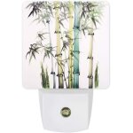 Veilleuse led enfichable avec capteur de mouvement, peinture chinoise a l'encre en bambou, du crepuscule ...