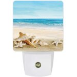 Veilleuse led d'ete a brancher avec impression d'etoiles de mer et de coquillages du crepuscule a l'aube ...