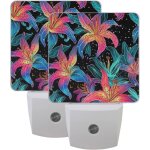 Veilleuse led a fleurs exotiques, d�coration murale, capteur automatique du cr�puscule a l'aube, veilleuse ...