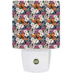 Veilleuses led a brancher a fleurs orange et blanches, du cr�puscule a l'aube, pour salon, chambre a ...
