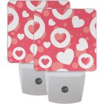 Veilleuse led en forme de coeurs mignons, d�coration murale, capteur automatique du cr�puscule a l'aube, ...
