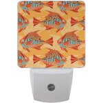 Veilleuse led en forme de poisson a motif tribal, luminaire d�coratif automatique du cr�puscule a l'aube, ...