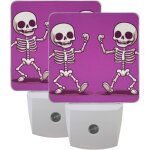 Veilleuse led en forme de squelette dansant au mur, d�coration automatique du cr�puscule a l'aube, veilleuse ...