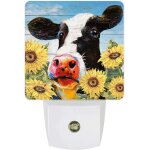 Veilleuse led a brancher en forme de tournesol, style peinture a l'huile de vache et de tournesols, capteur ...