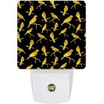 Veilleuse led a brancher oiseau dore sur branche fond noir lampe de nuit avec detecteur de mouvement ...