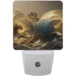 Veilleuse led ondul�e a fleurs dor�es, luminaire d�coratif automatique du cr�puscule a l'aube, lampe ...