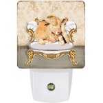 Veilleuse led a brancher une vache jaune assise sur un canape retro lampe de nuit avec detecteur de mouvement ...