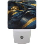 Veilleuse led a vagues bleues dor�es, d�coration automatique, capteur du cr�puscule a l'aube, lampe de ...