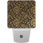 Veilleuse led vintage a motif floral dor�, luminaire d�coratif automatique du cr�puscule a l'aube, lampe ...