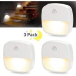 Veilleuse murale led - non sp�cifi� - pack de 3 - d�tecteur de mouvement - capteur de lumi�re - blanc ...