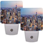 Veilleuses de new york occup�es avec capteur intelligent, veilleuse led pour chambre a coucher, couloir, ...