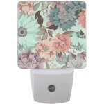 Veilleuse a brancher sur une applique murale, impression de fleurs color�es, capteur automatique du cr�puscule ...