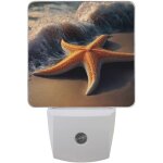 Veilleuse a brancher sur le mur, impression de vague de plage d'�toile de mer, capteur automatique du ...