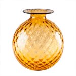 Venini vase monofiori ambre avec fil bleu fonc� h24. 5
