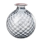 Venini vase monofiori transparent avec fil rouge h24. 5