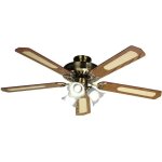 Ventilateur de plafond baleares Ø 132 cm, 5 pales noyer / cann�es noyer
