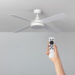 Ventilateur de plafond silencieux timor blanc 132cm moteur dc blanc Ventilateur de plafond silencieux timor blanc 132cm moteur dc blanc