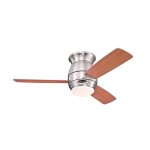 Ventilateur de plafond westinghouse halley 72181 - 112 cm , finition nickel bross