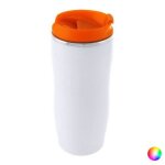Verre en acier inoxydable avec couvercle doseur de scurit (400 ml) - mug caf et th couleur - orange ...