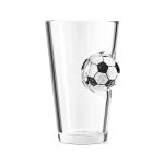 Verre avec ballon de foot incrust� dans le verre cadeau football
