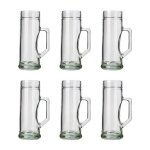 Verre a biere, chope de bire lot de 6, premium, lisse - 0, 5 litre