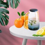 Verre borosilicate de 1400ml, pichet d'eau, tasse a boire, eau froide et chaude, carafe pour jus de fruit, ...