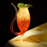 Verres a cocktail en verre, fltes a champagne en paille longue, gobelet de fte de mariage, verres a ...