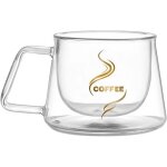 Verres a double paroi verre a caf� tasses en verre isotherme r�sistant au chaud et froid avec effet flottant ...