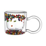 Verres a double paroi avec perles de sable mouvant, verres a chaleur, cappuccino mignon, standard, tasse ...