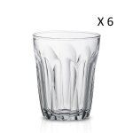 Verre a eau a facettes 25cl en verre tremp rsistant transparent