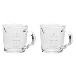 Verre a mesurer pour expresso, 3 onces, verre a double bec avec poigne de versement, pichet doseur rsistant ...