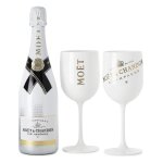 Verre moet a champagne blanc en plastique pour fte de vin, 2 pices