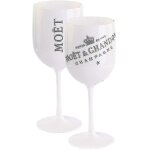 Verre moet a champagne blanc en plastique pour fte de vin, 2 pices