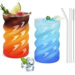 Verres ondul�s en borosilicate avec paille