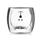 Verre transparent a double paroi ours tasse mug original Verre transparent a double paroi ours tasse mug original