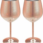 Verres a vin lot de 2 en acier inoxydable cuivre mtal verre a vin gobelet a vin rouge goodnice