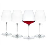 Verre a vin lot de 4 souffl� a la main en cristal verres a bourgogne pour le chardonnay et le pinot noir, ...