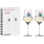 Verre a vin blanc 300 ml - srie sommerwendtraum set n 1 - 2 pices avec cercles aquarells