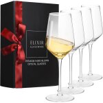 Verres a vin blanc lot de 4 ¿ verre a pied cristal ¿ verre souffl a la main ¿ lot verres a vin, cristal ...