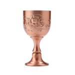 Verre a vin en bronze sculpt en trois dimensions, vintage, fait a la main, en cuivre pur, motif floral ...
