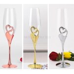 Verres a vin en cristal, 2 pi�ces / ensemble, verre a champagne, support m�tallique, fl�tes, accessoires ...